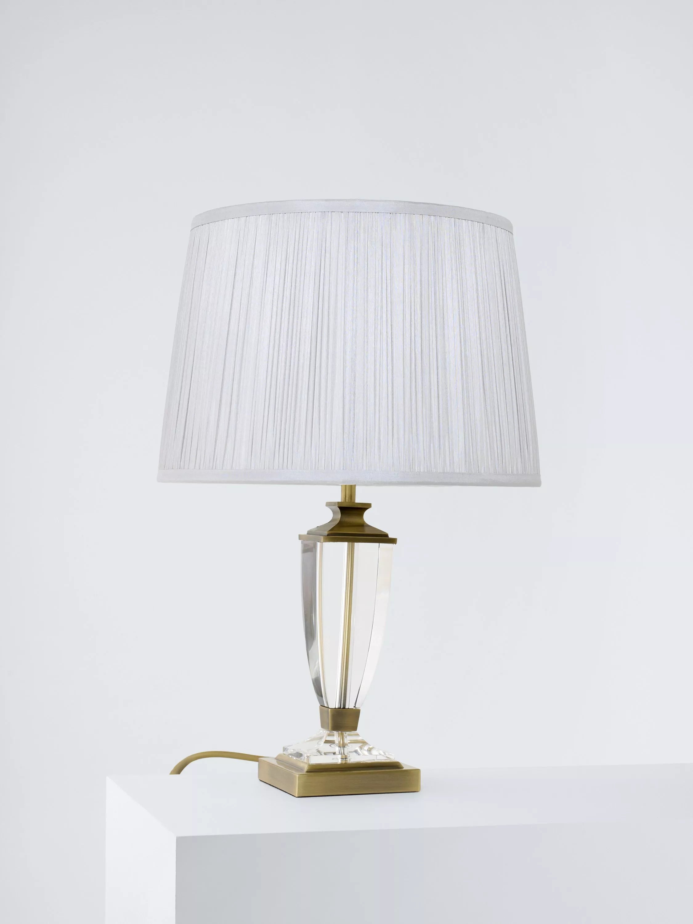 Laura Ashley Carson crystal table lamp antique brass finish, imported from the UK