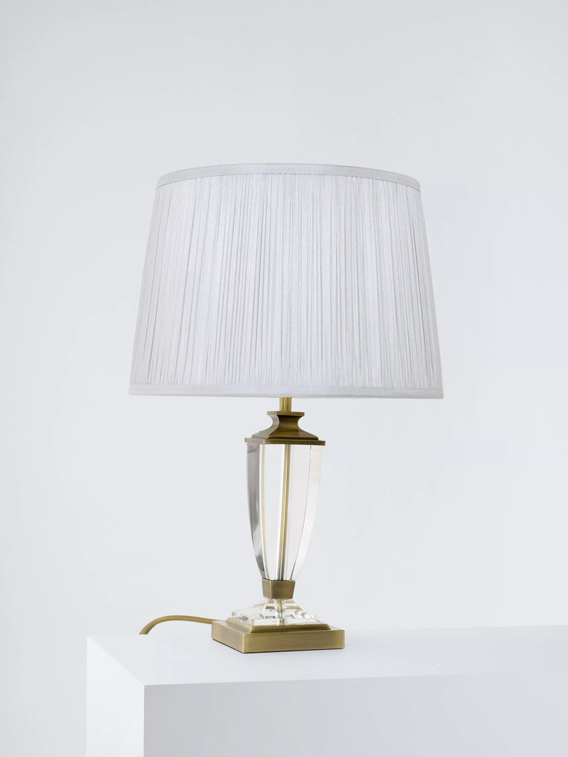 Laura Ashley Carson crystal table lamp antique brass finish, imported from the UK