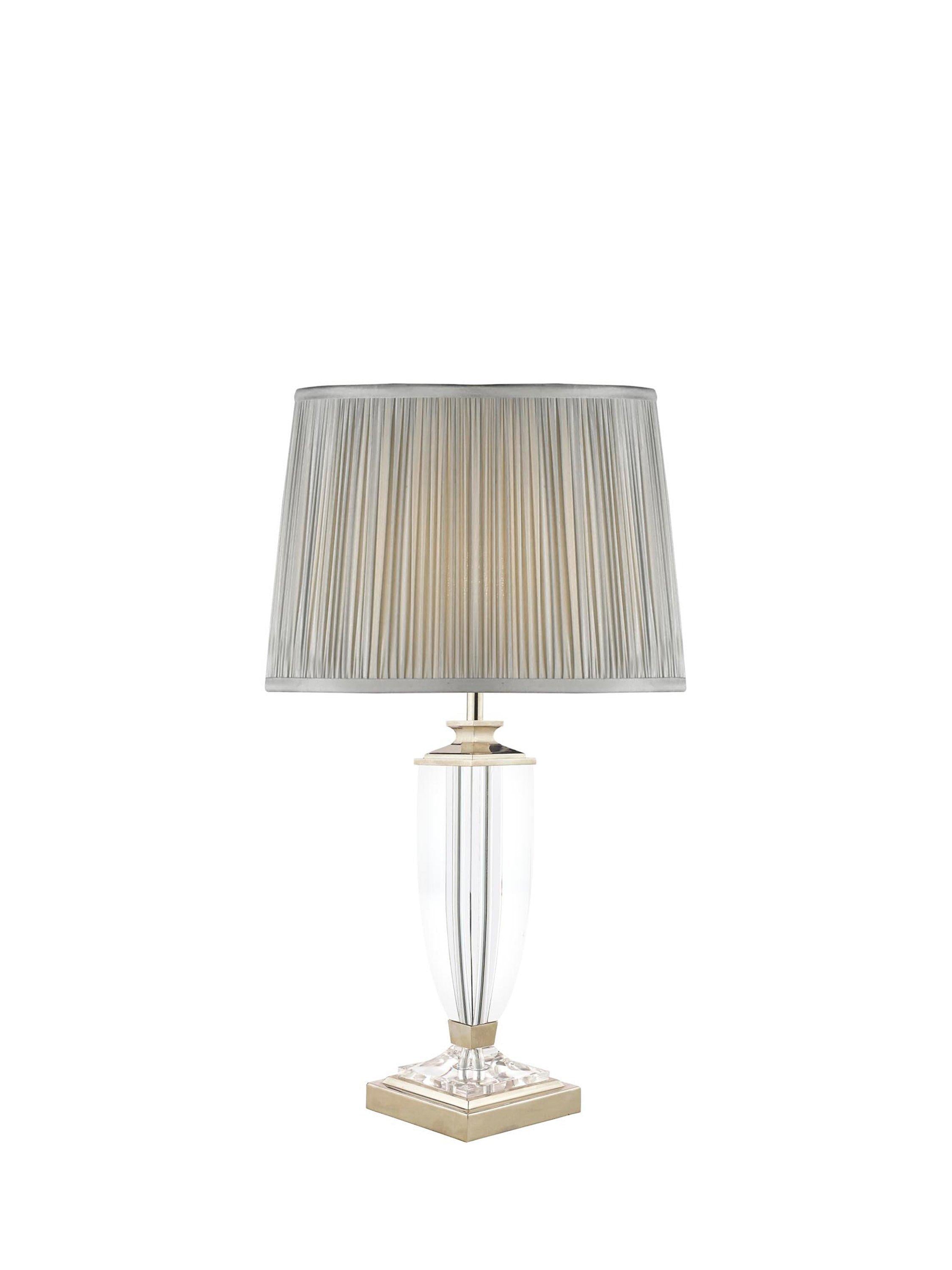 Laura Ashley Carson Crystal Table Lamp polished nickel and sage green shade 52cm, UK version