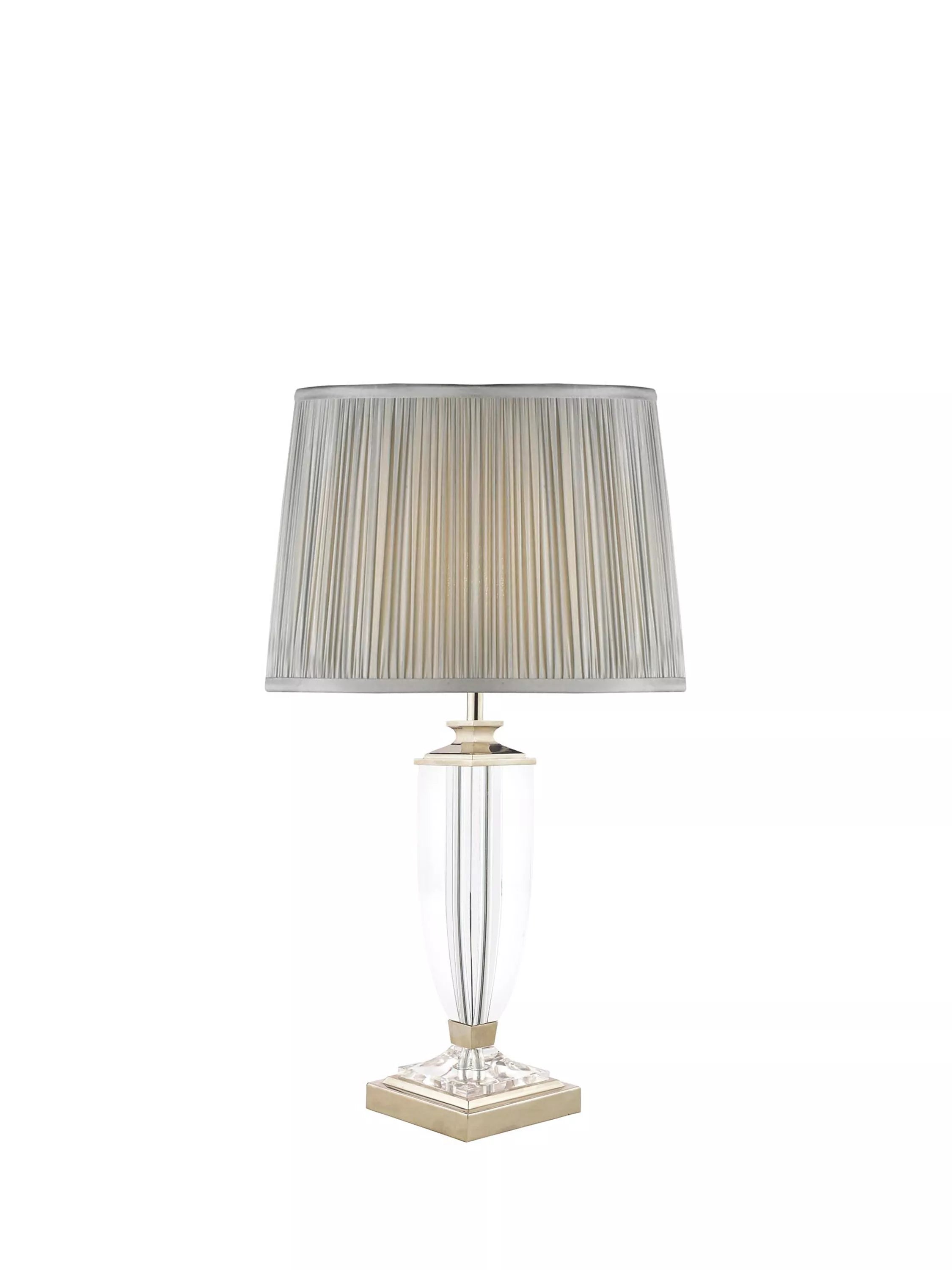 Laura Ashley Carson Crystal Table Lamp polished nickel and sage green shade 52cm, UK version