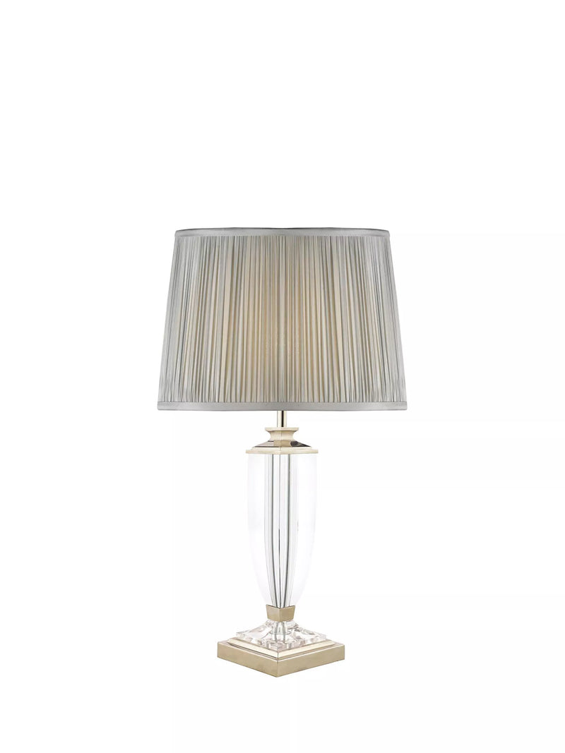 Laura Ashley Carson Crystal Table Lamp polished nickel and sage green shade 52cm, UK version