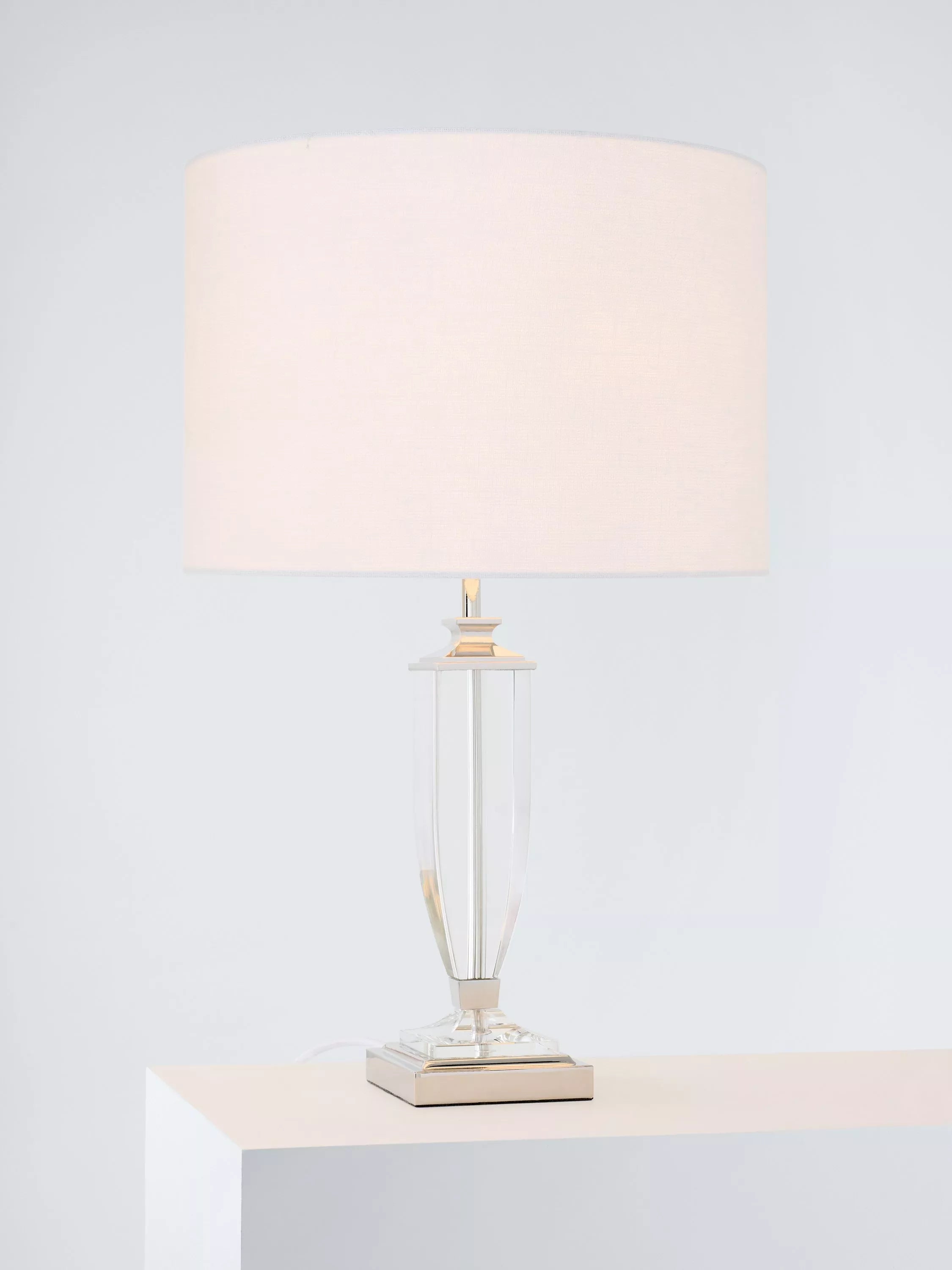Laura Ashley Carson Grande crystal table lamp polished nickel, imported from the UK