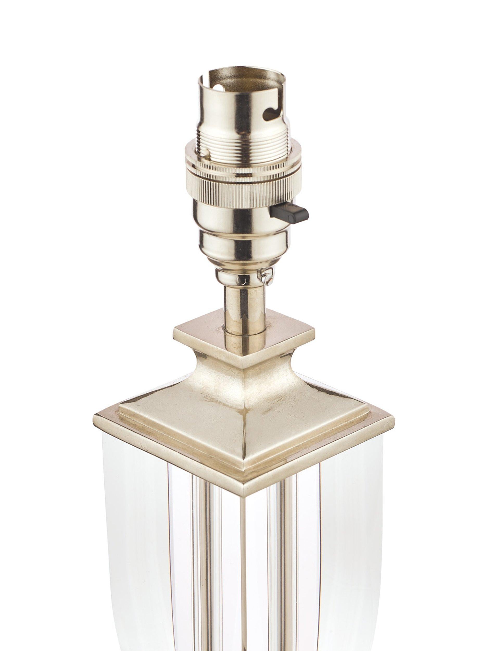 Laura Ashley Carson petite crystal table lamp with nickel finish, UK version
