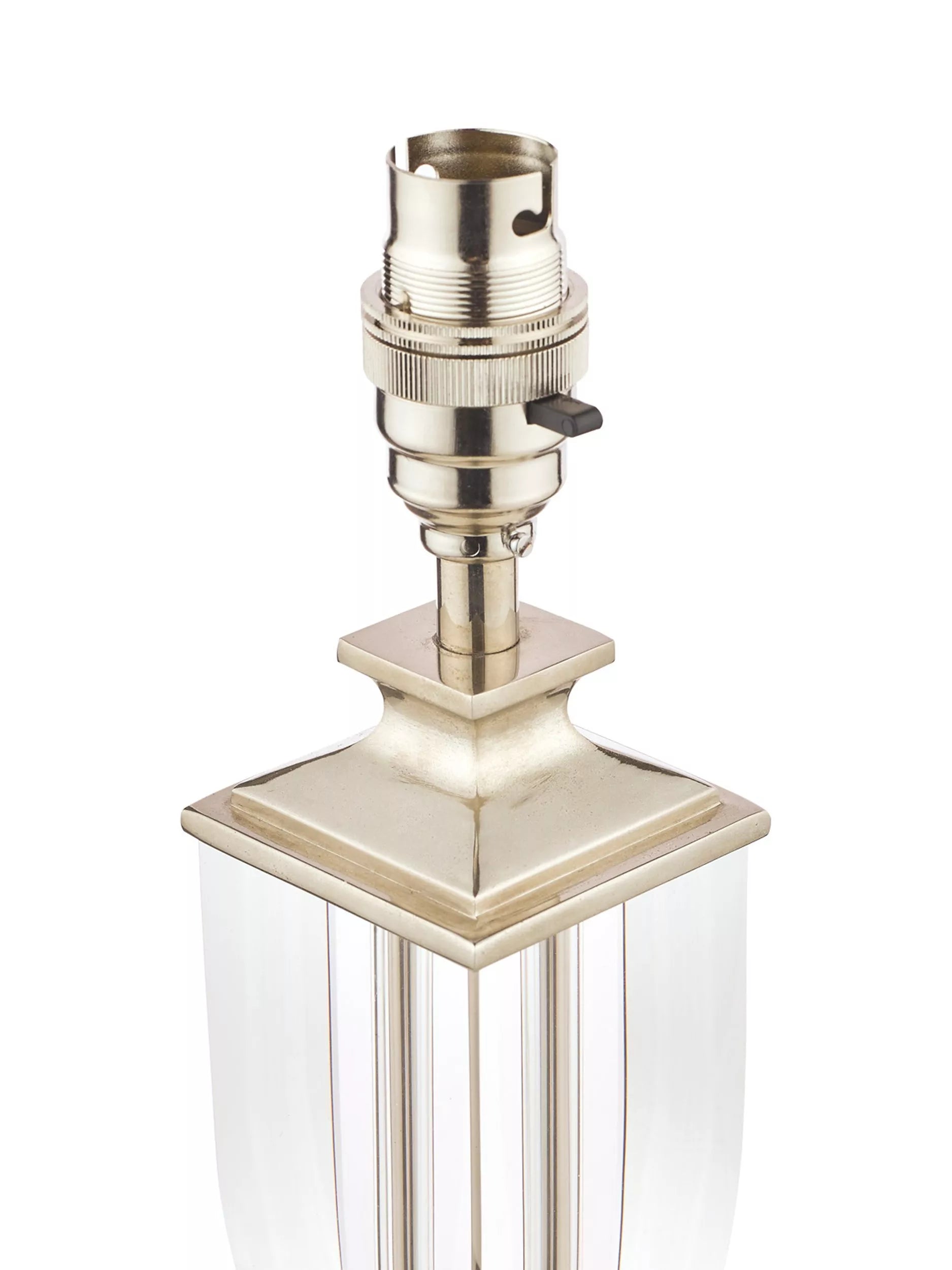 Laura Ashley Carson petite crystal table lamp with nickel finish, UK version