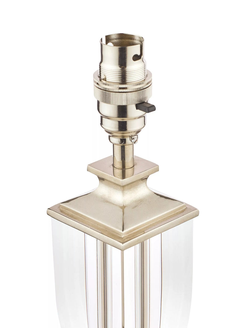 Laura Ashley Carson petite crystal table lamp with nickel finish, UK version