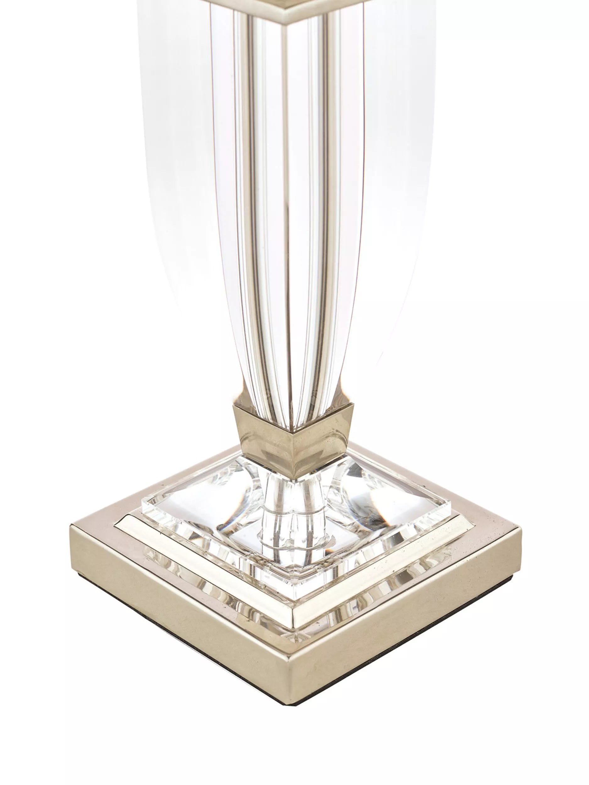 Laura Ashley Carson petite crystal table lamp with nickel finish, UK version