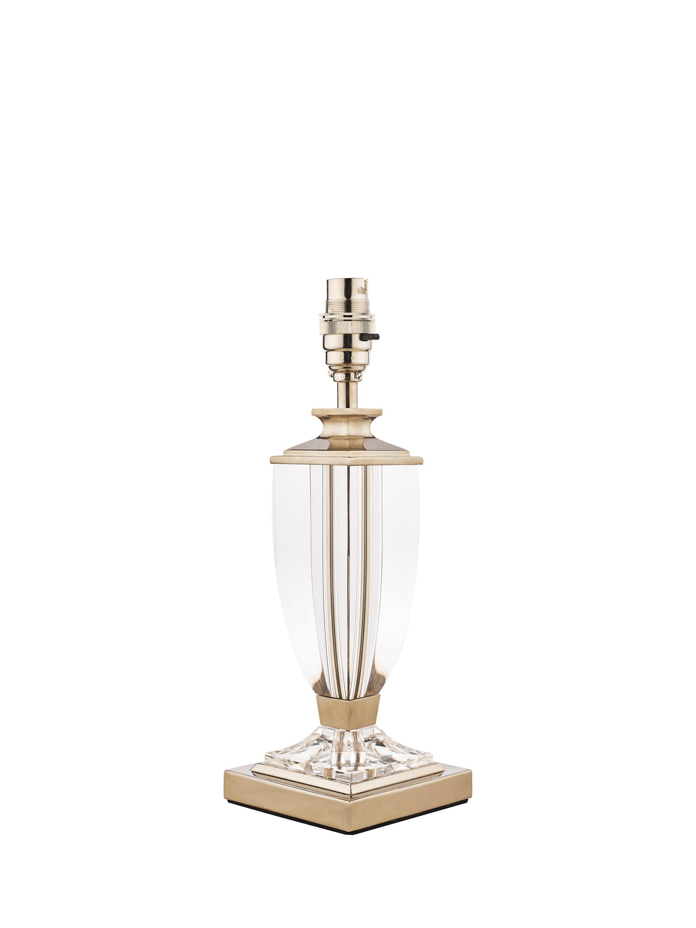 Laura Ashley Carson petite crystal table lamp with nickel finish, UK version
