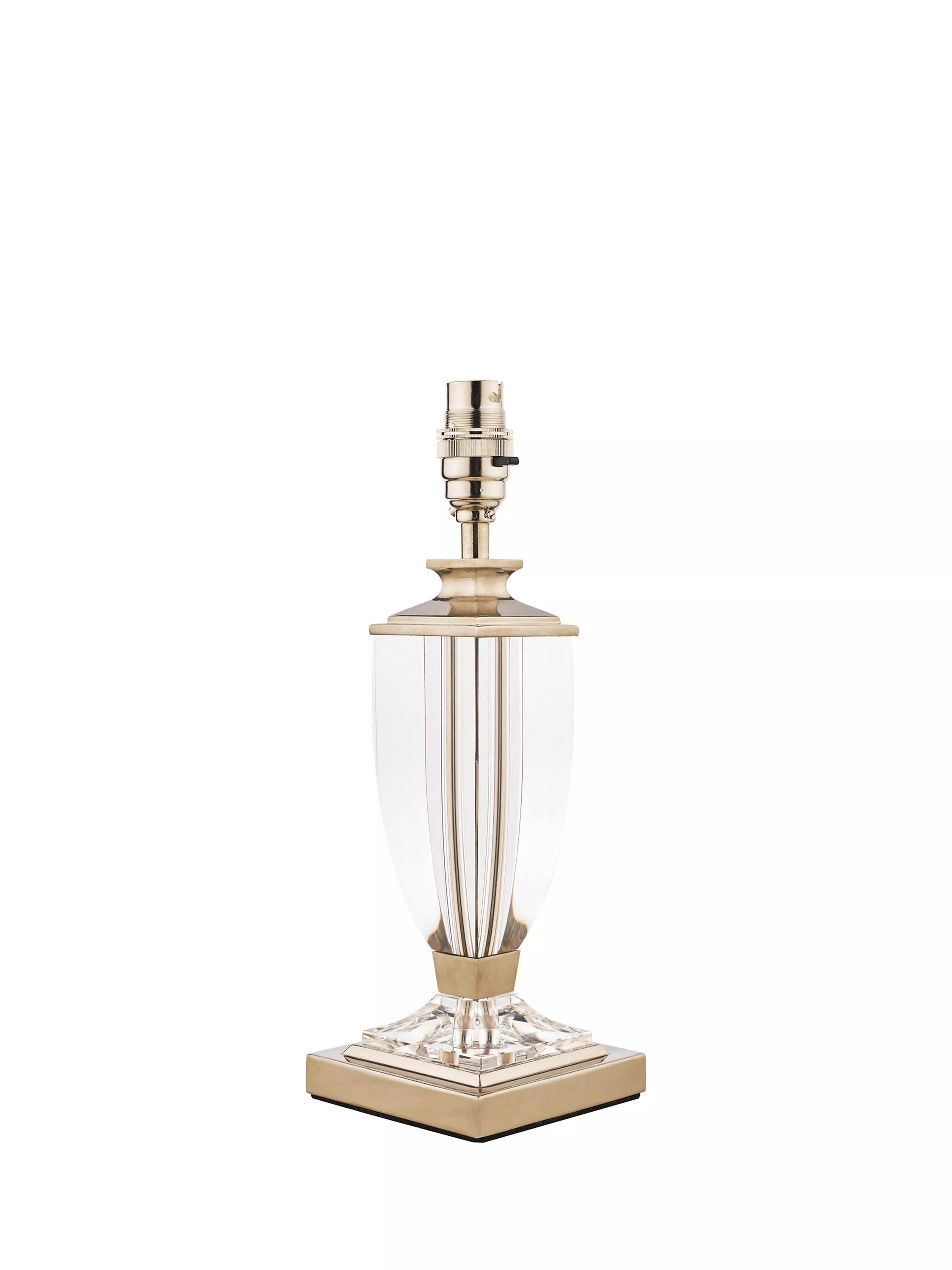 Laura Ashley Carson petite crystal table lamp with nickel finish, UK version
