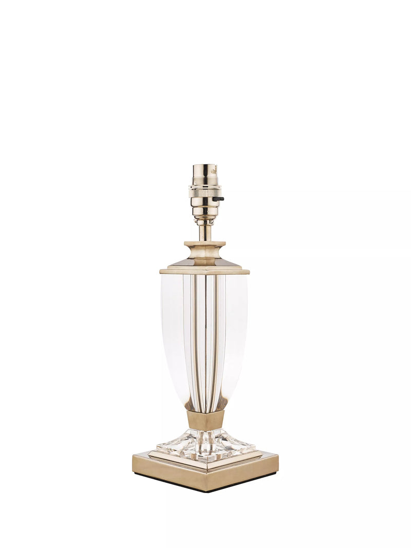 Laura Ashley Carson petite crystal table lamp with nickel finish, UK version
