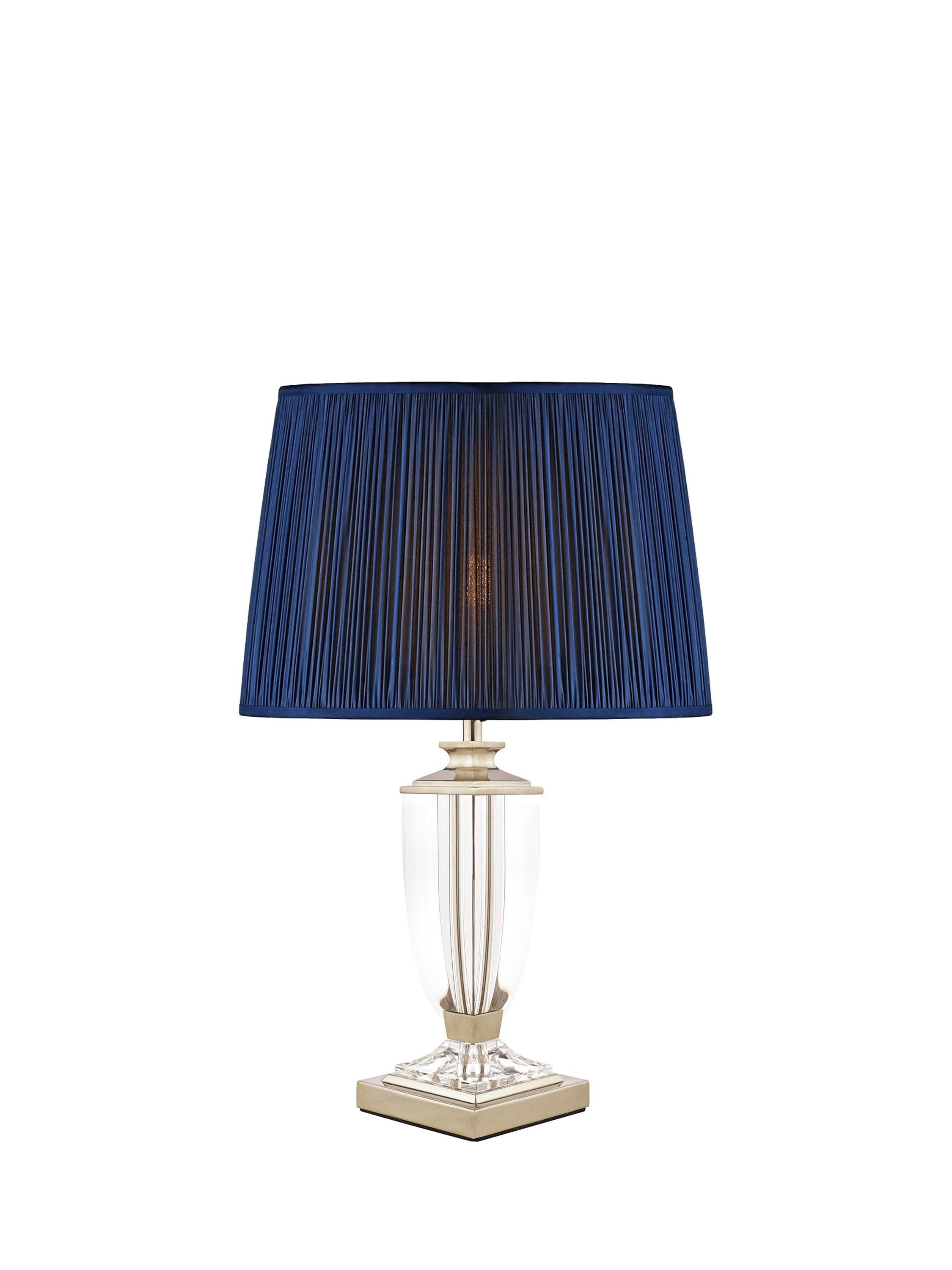 Laura Ashley Carson petite crystal table lamp with nickel finish, UK version