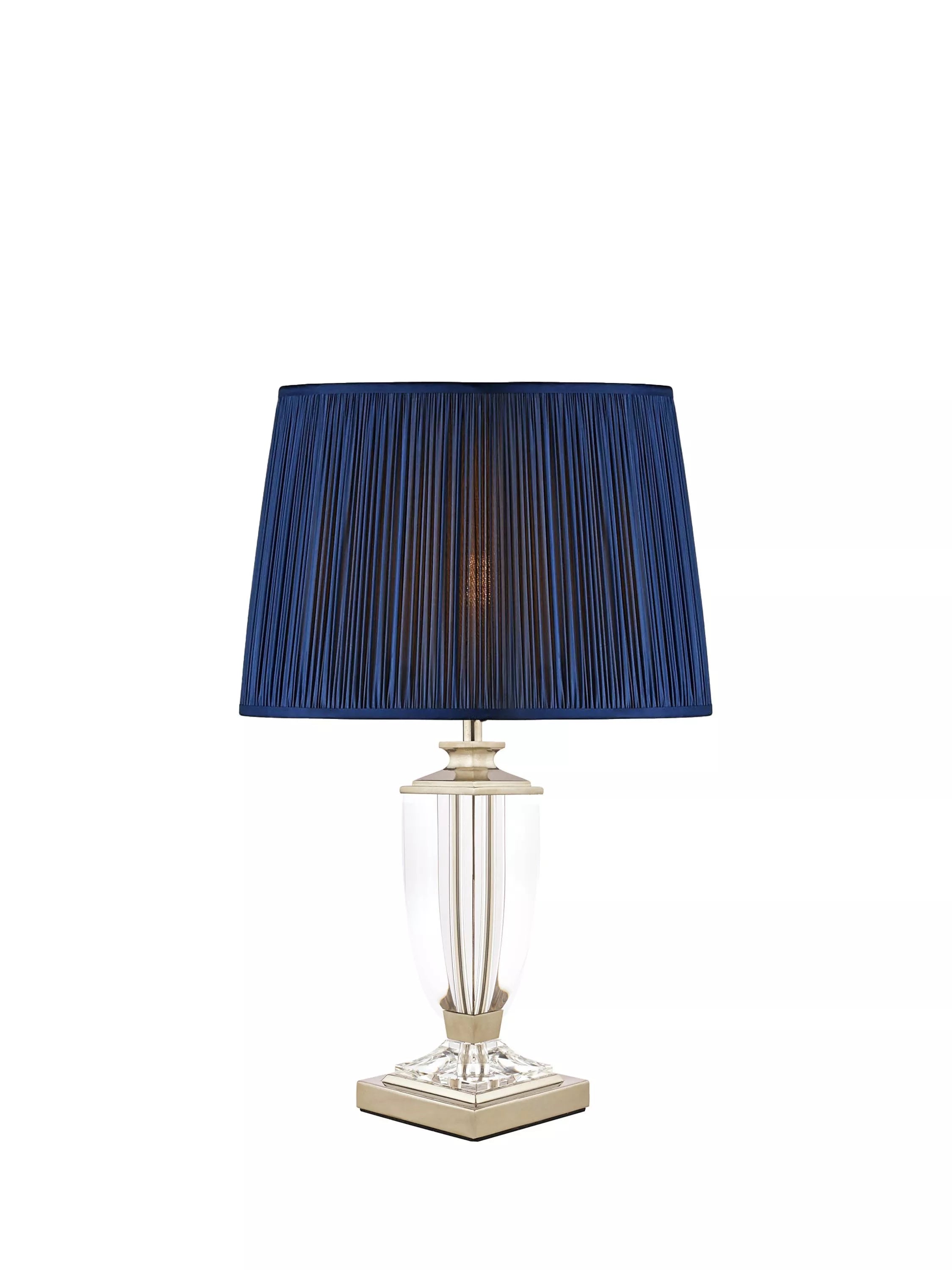 Laura Ashley Carson petite crystal table lamp with nickel finish, UK version