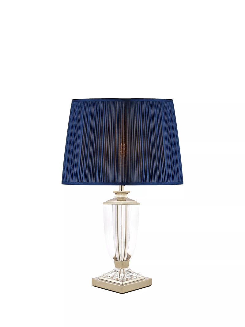 Laura Ashley Carson petite crystal table lamp with nickel finish, UK version