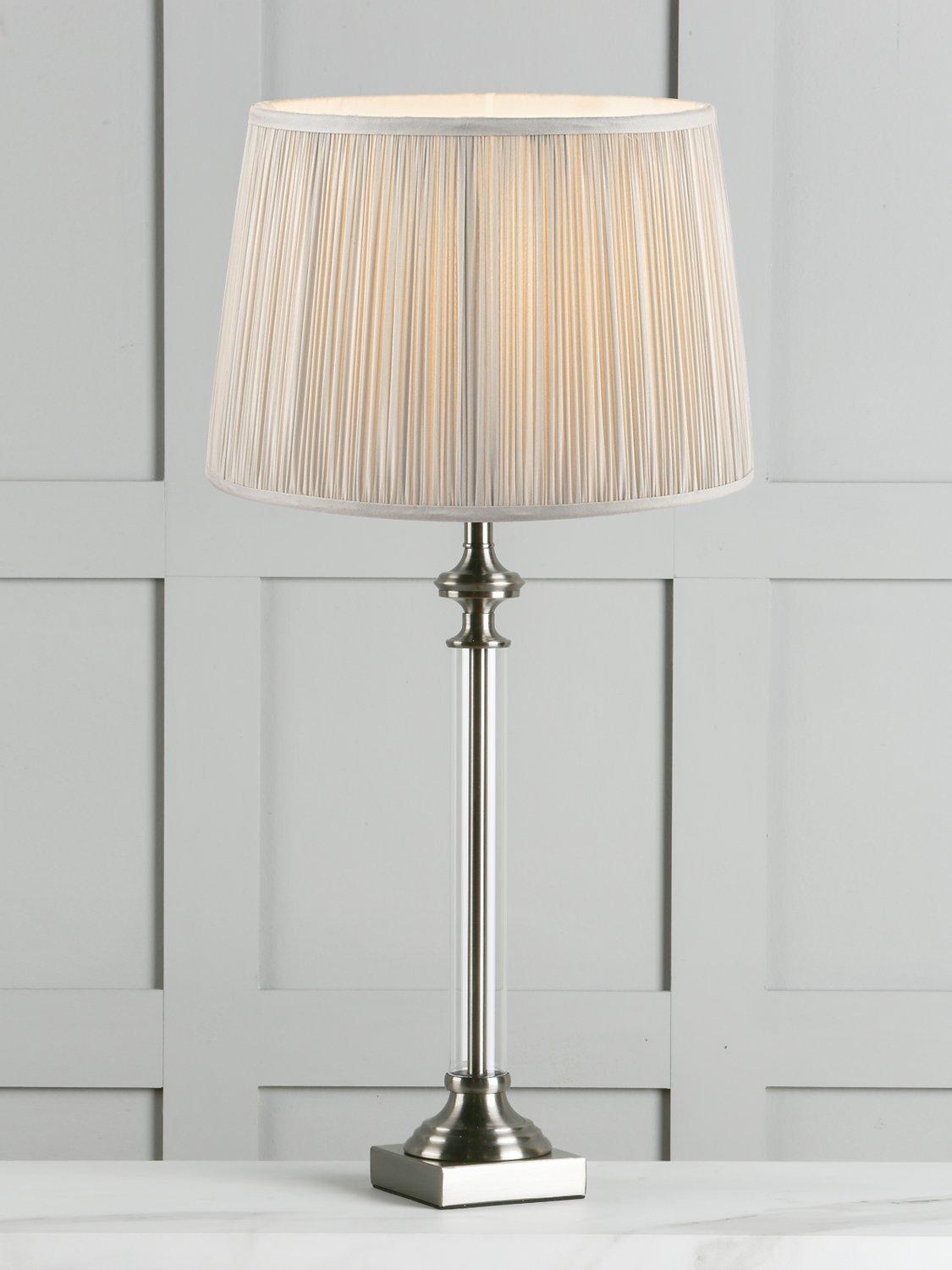 Laura Ashley Winston table lamp glass cylinder pleated shade (British brand)