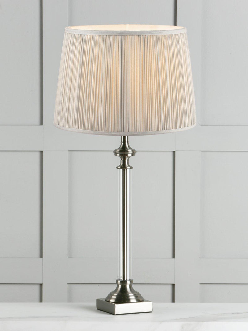 Laura Ashley Winston table lamp glass cylinder pleated shade (British brand)