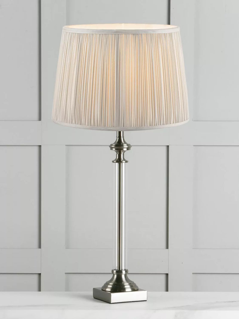 Laura Ashley Winston table lamp glass cylinder pleated shade (British brand)