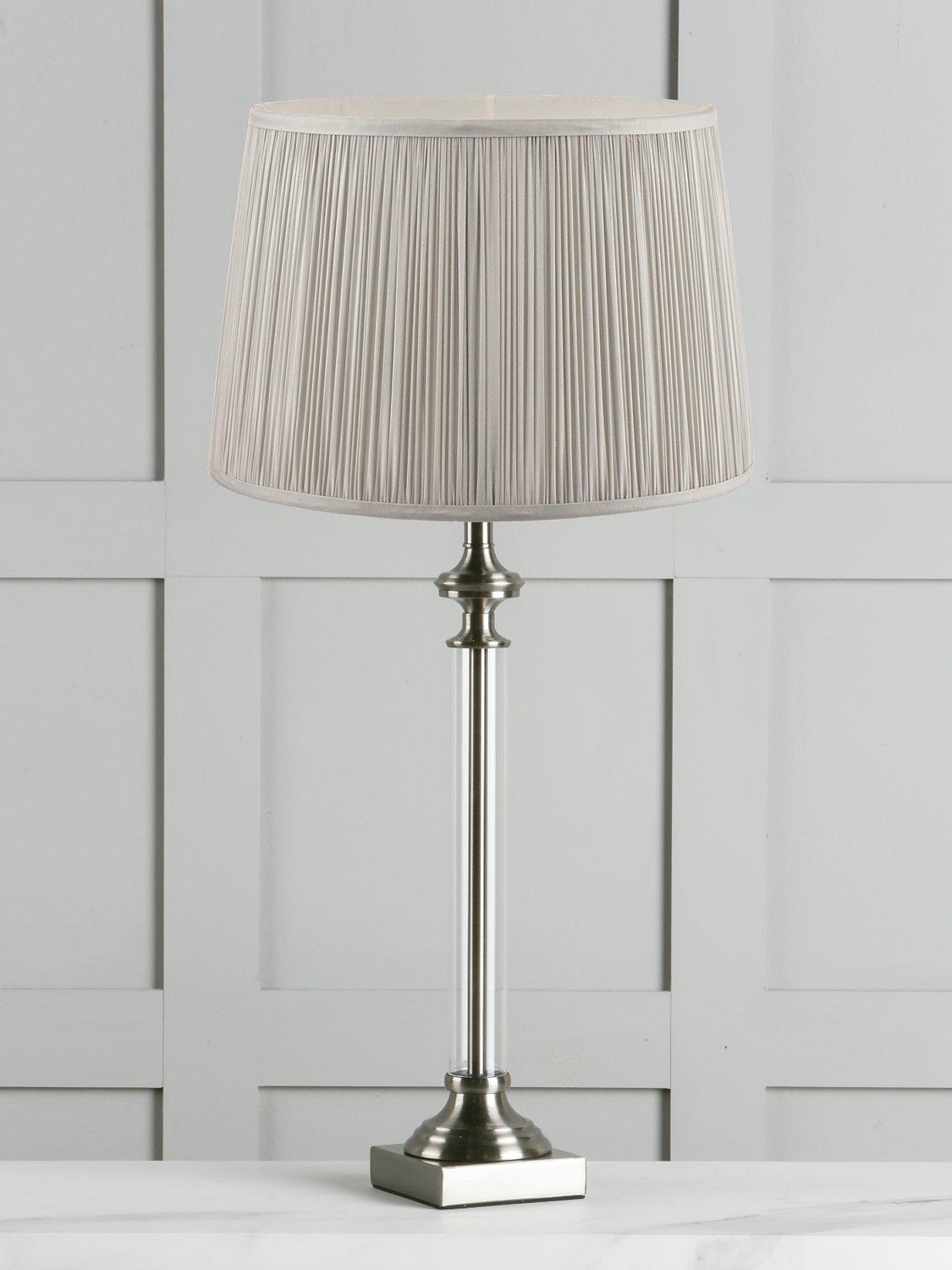 Laura Ashley Winston table lamp glass cylinder pleated shade (British brand)
