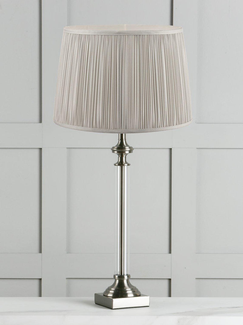 Laura Ashley Winston table lamp glass cylinder pleated shade (British brand)