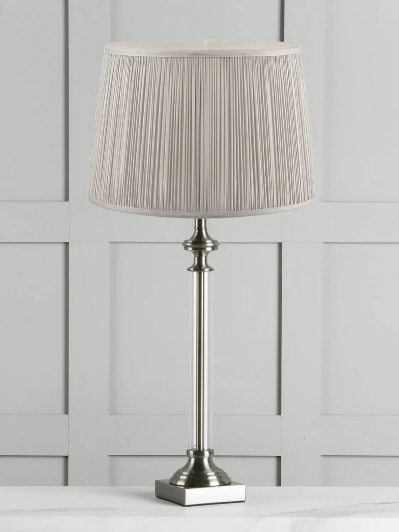 Laura Ashley Winston table lamp glass cylinder pleated shade (British brand)