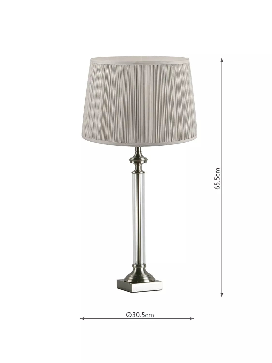 Laura Ashley Winston table lamp glass cylinder pleated shade (British brand)