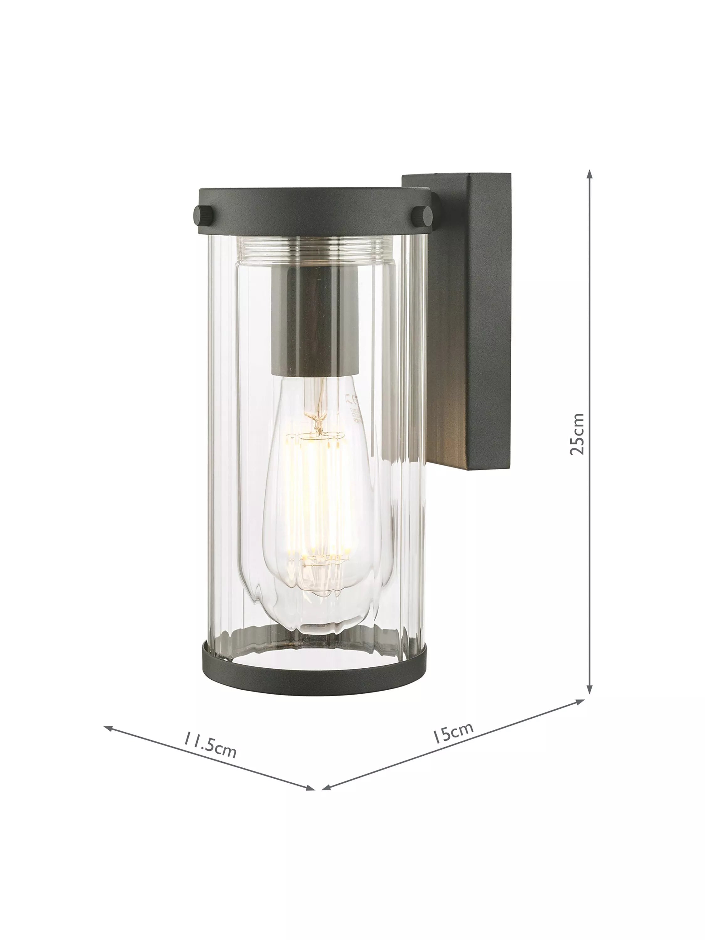 Laura Ashley Arthur outdoor wall light black - British product