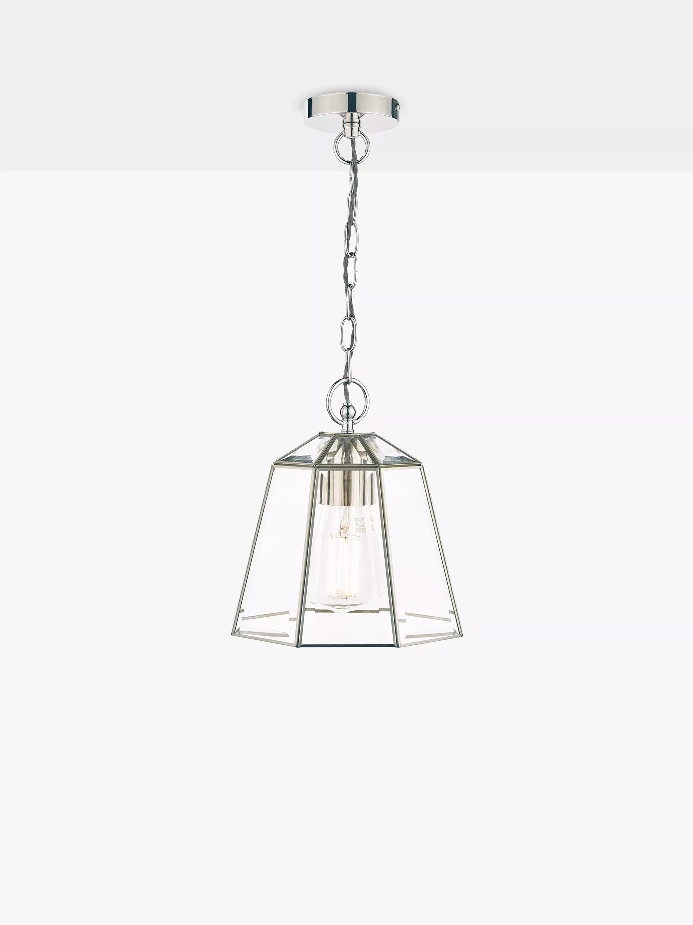 Laura Ashley Clayton ceiling light clear glass metal, UK version