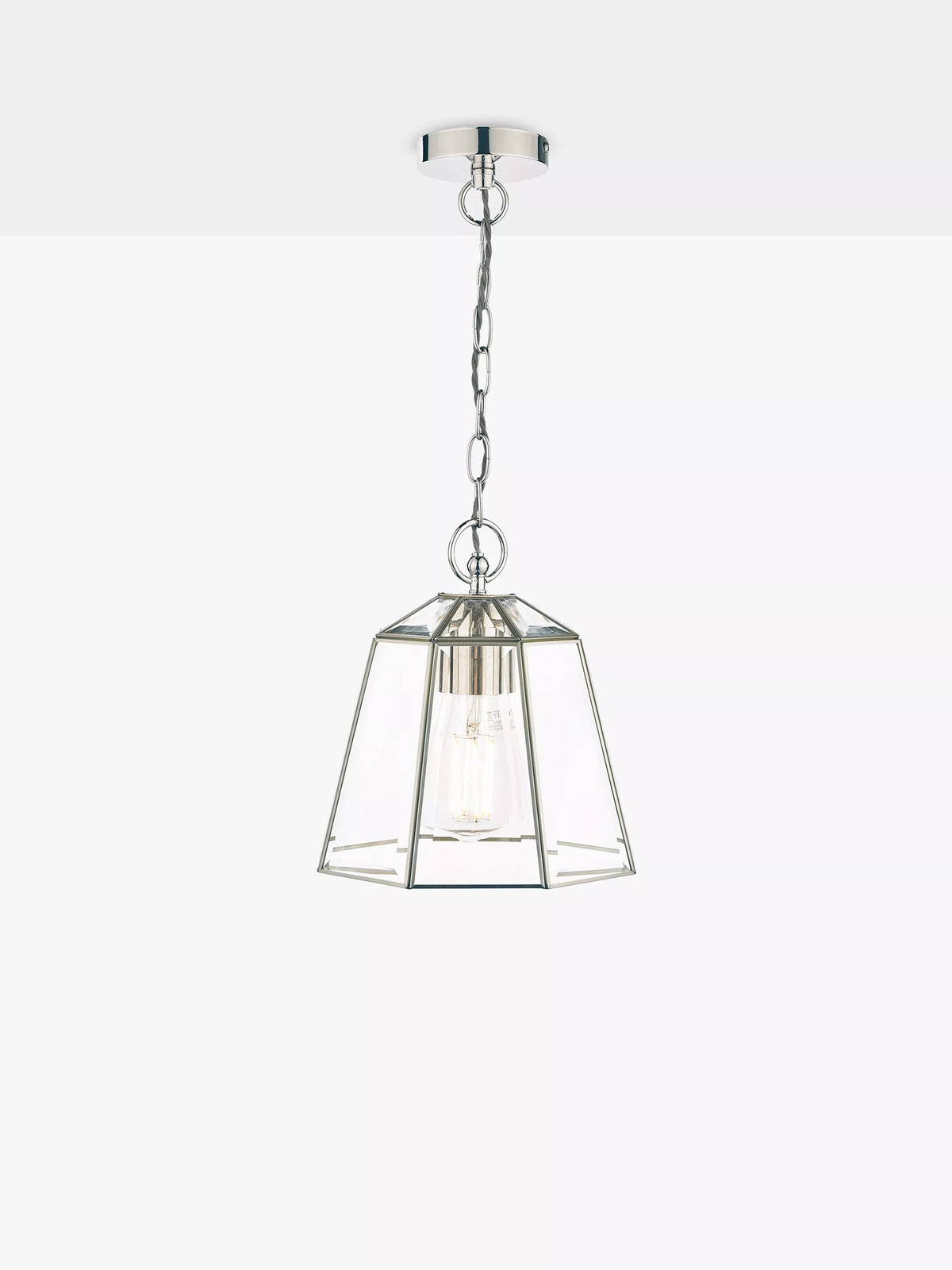 Laura Ashley Clayton ceiling light clear glass metal, UK version