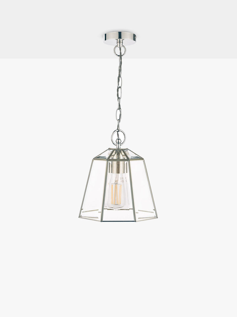 Laura Ashley Clayton ceiling light clear glass metal, UK version