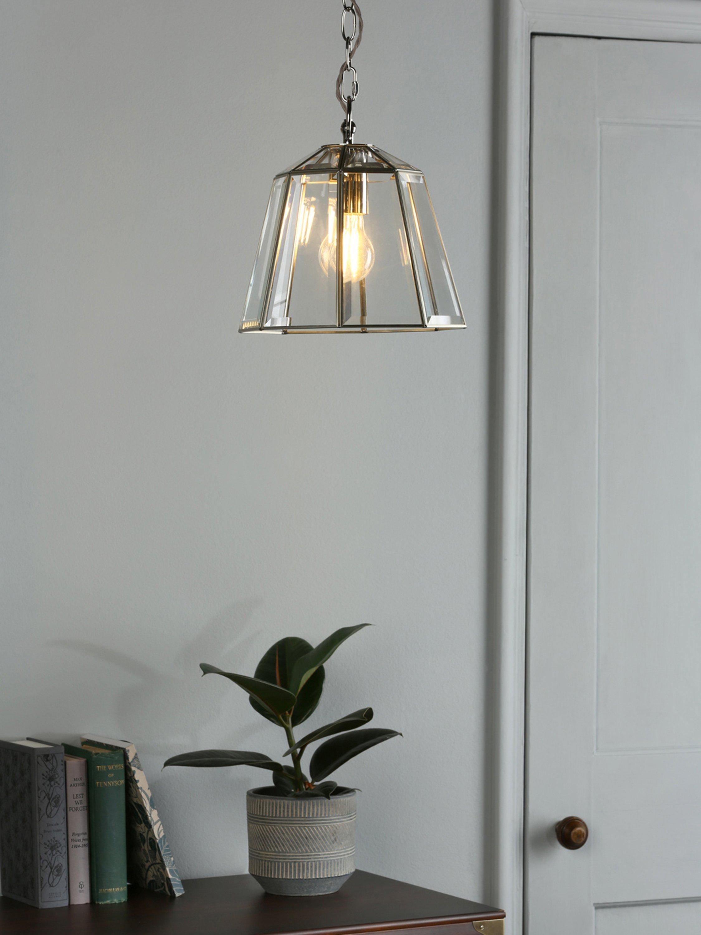 Laura Ashley Clayton ceiling light clear glass metal, UK version