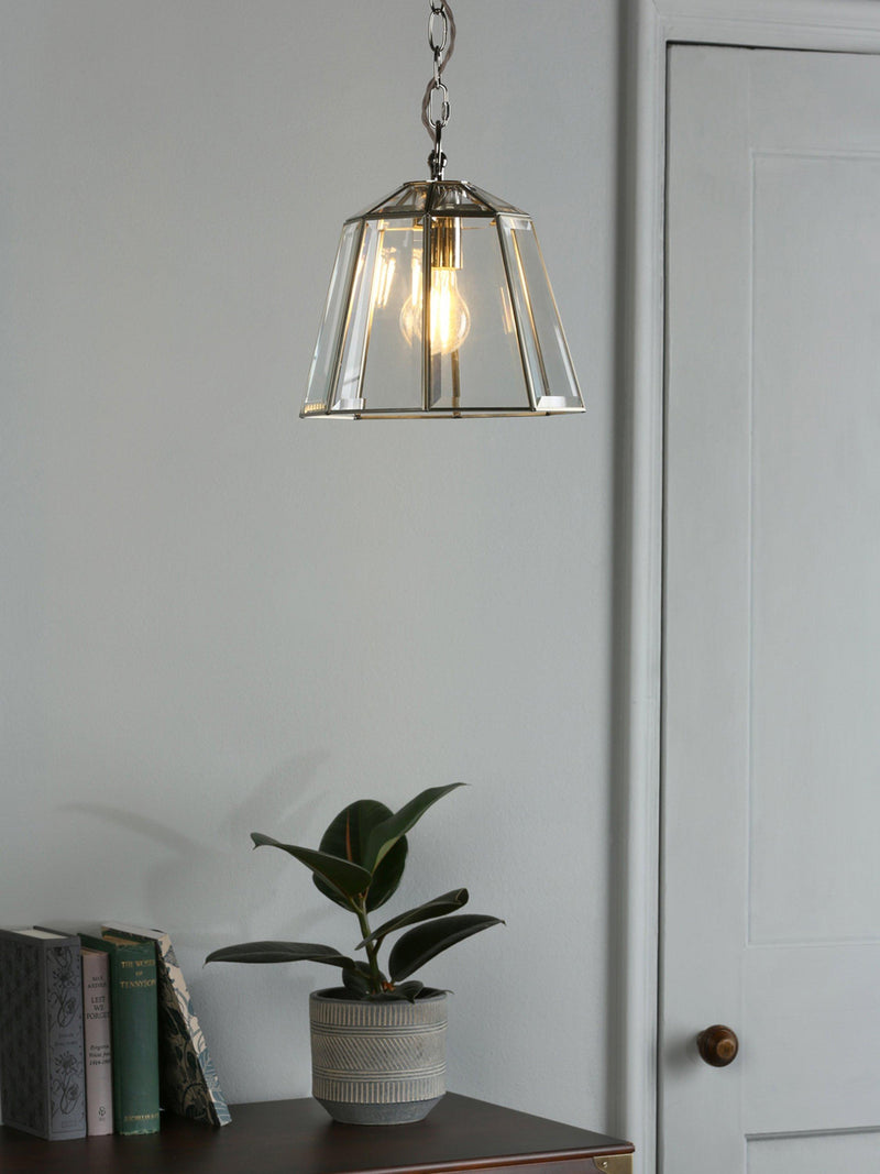 Laura Ashley Clayton ceiling light clear glass metal, UK version