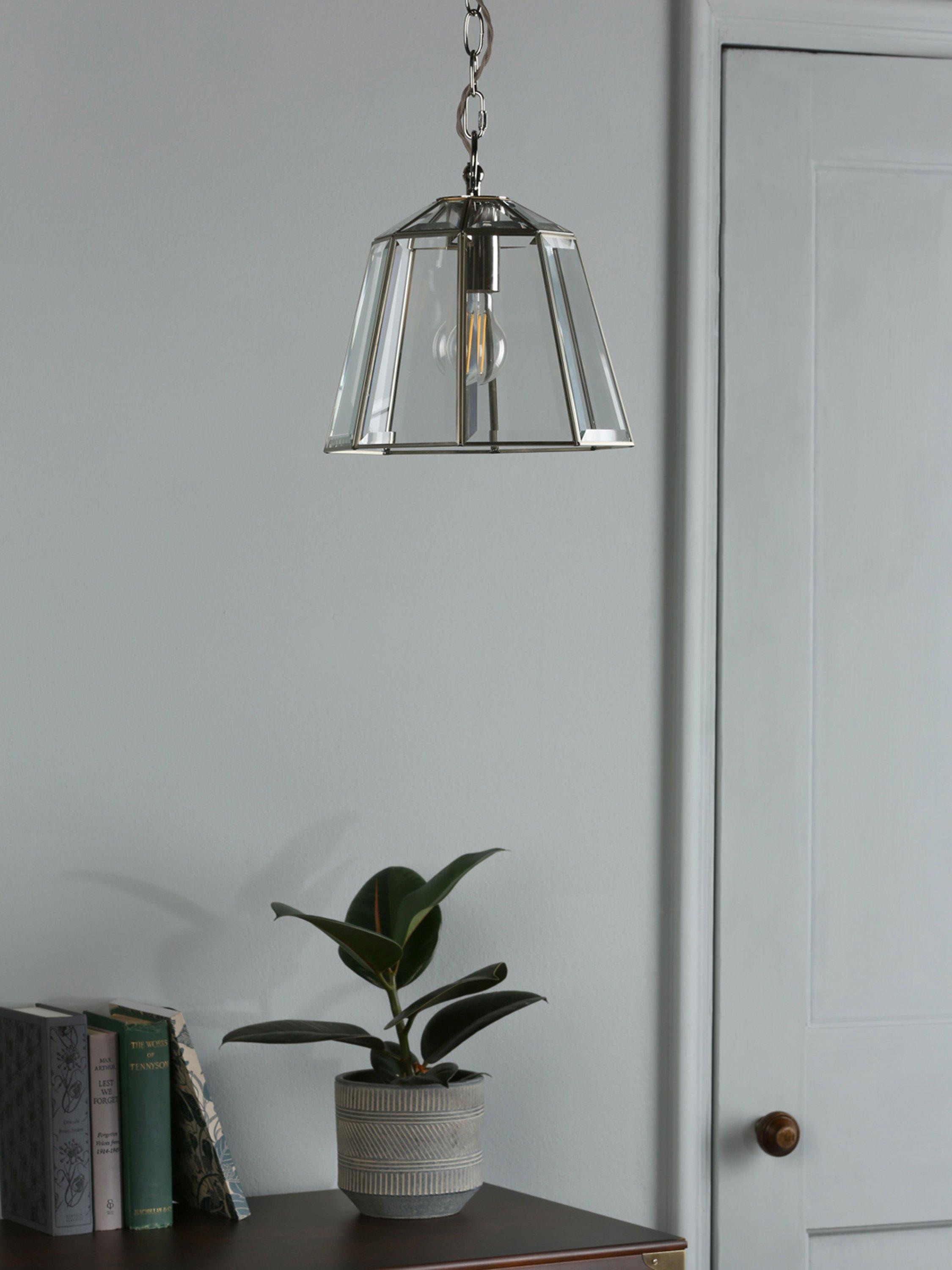 Laura Ashley Clayton ceiling light clear glass metal, UK version