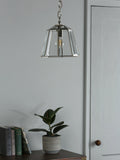 Laura Ashley Clayton ceiling light clear glass metal, UK version