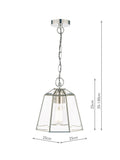 Laura Ashley Clayton ceiling light clear glass metal, UK version
