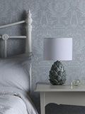 Laura Ashley blue ceramic table lamp linen shade imported from the UK