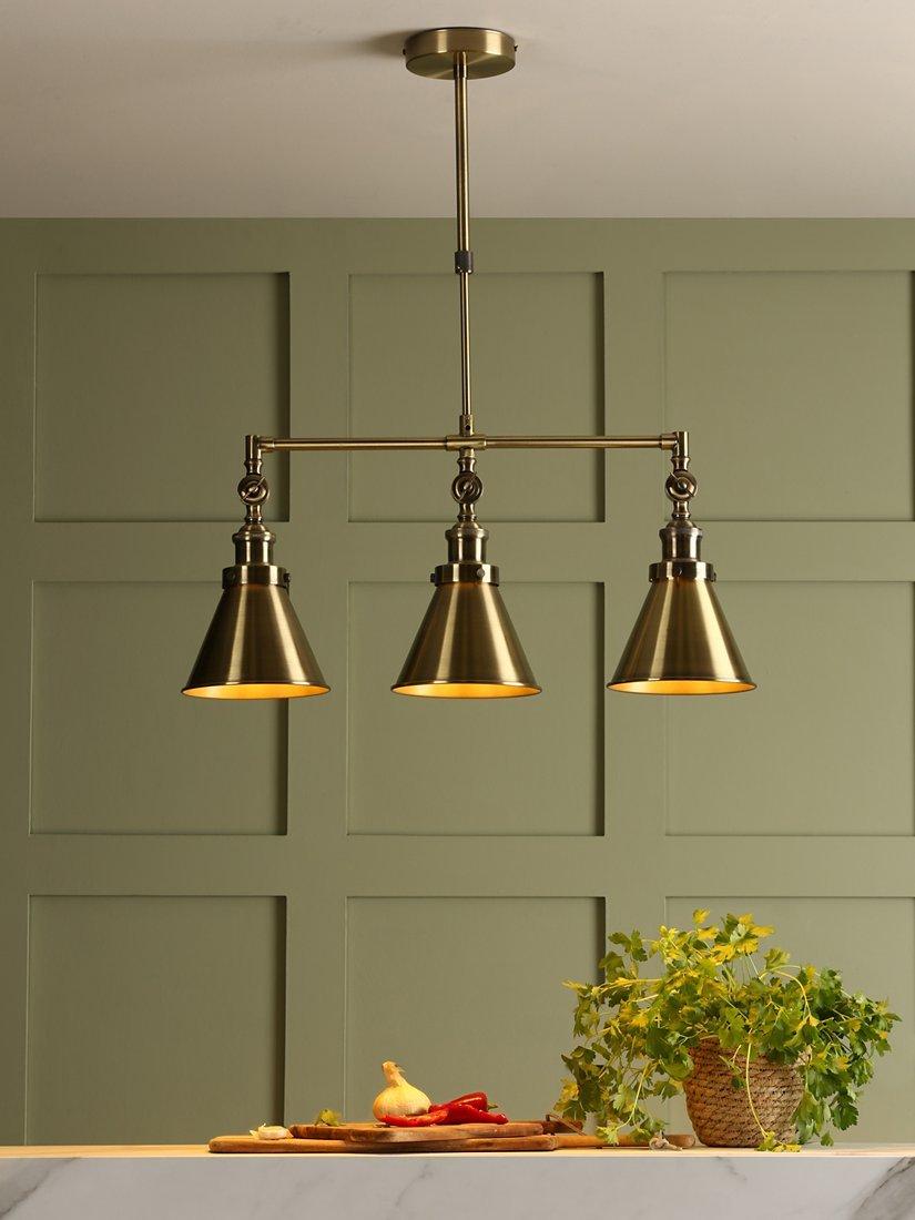 Laura Ashley Rufus triple pendant bar ceiling light (British brand)