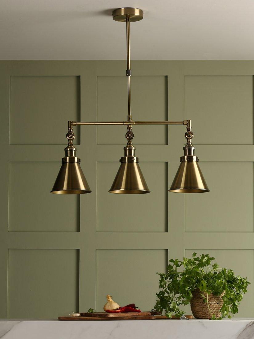 Laura Ashley Rufus triple pendant bar ceiling light (British brand)