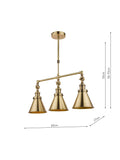 Laura Ashley Rufus triple pendant bar ceiling light (British brand)
