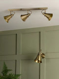 Laura Ashley Rufus 3 spotlight ceiling bar antique brass - British product