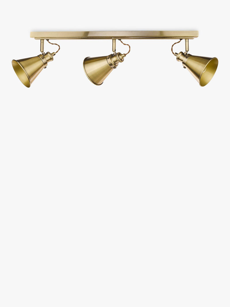 Laura Ashley Rufus 3 spotlight ceiling bar antique brass - British product