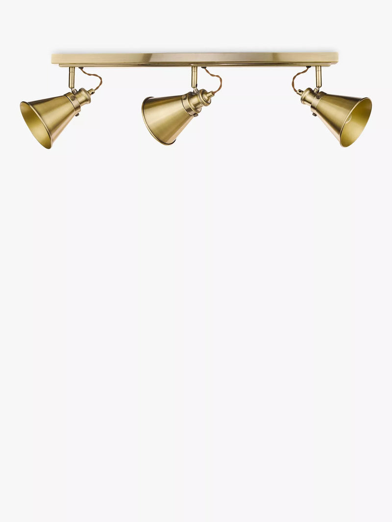 Laura Ashley Rufus 3 spotlight ceiling bar antique brass - British product