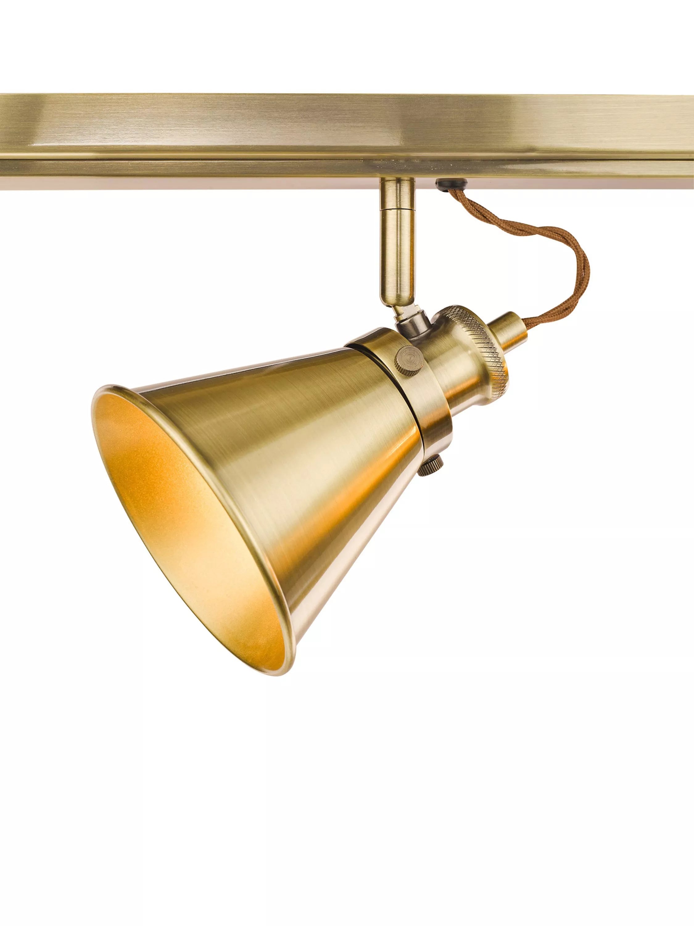 Laura Ashley Rufus 3 spotlight ceiling bar antique brass - British product
