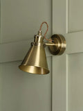 Laura Ashley Rufus single wall light in antique brass finish, UK version