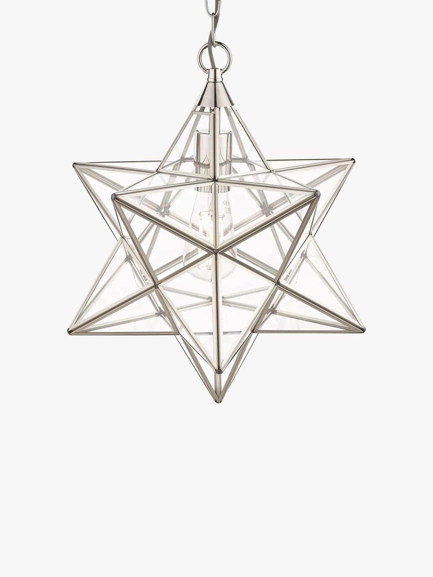 Laura Ashley star glass ceiling light polished silver, UK version