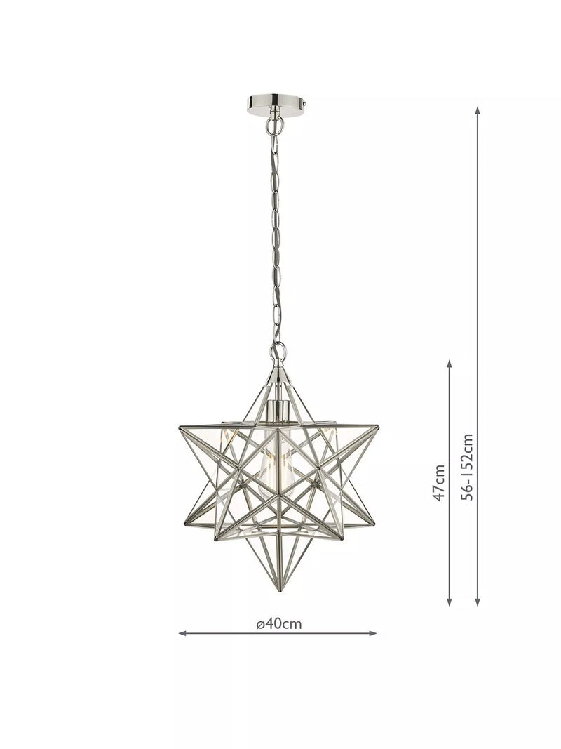 Laura Ashley star glass ceiling light polished silver, UK version