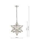 Laura Ashley star glass ceiling light polished silver, UK version