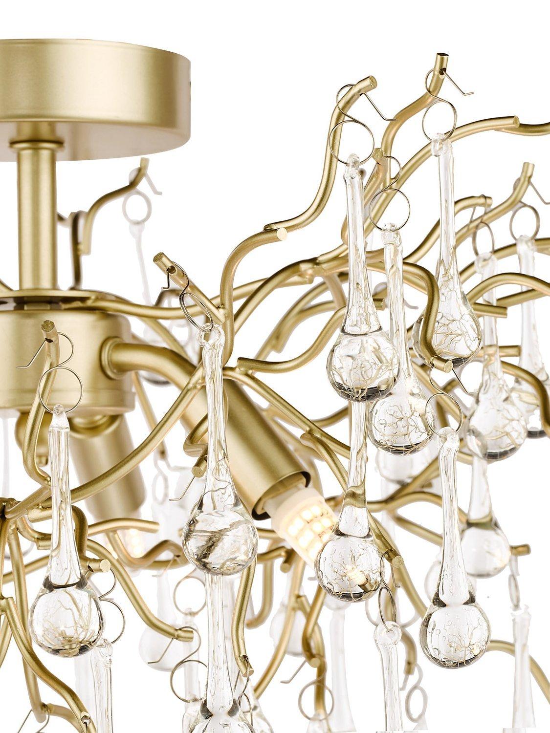 Laura Ashley Willow crystal semi-flush ceiling light, UK version
