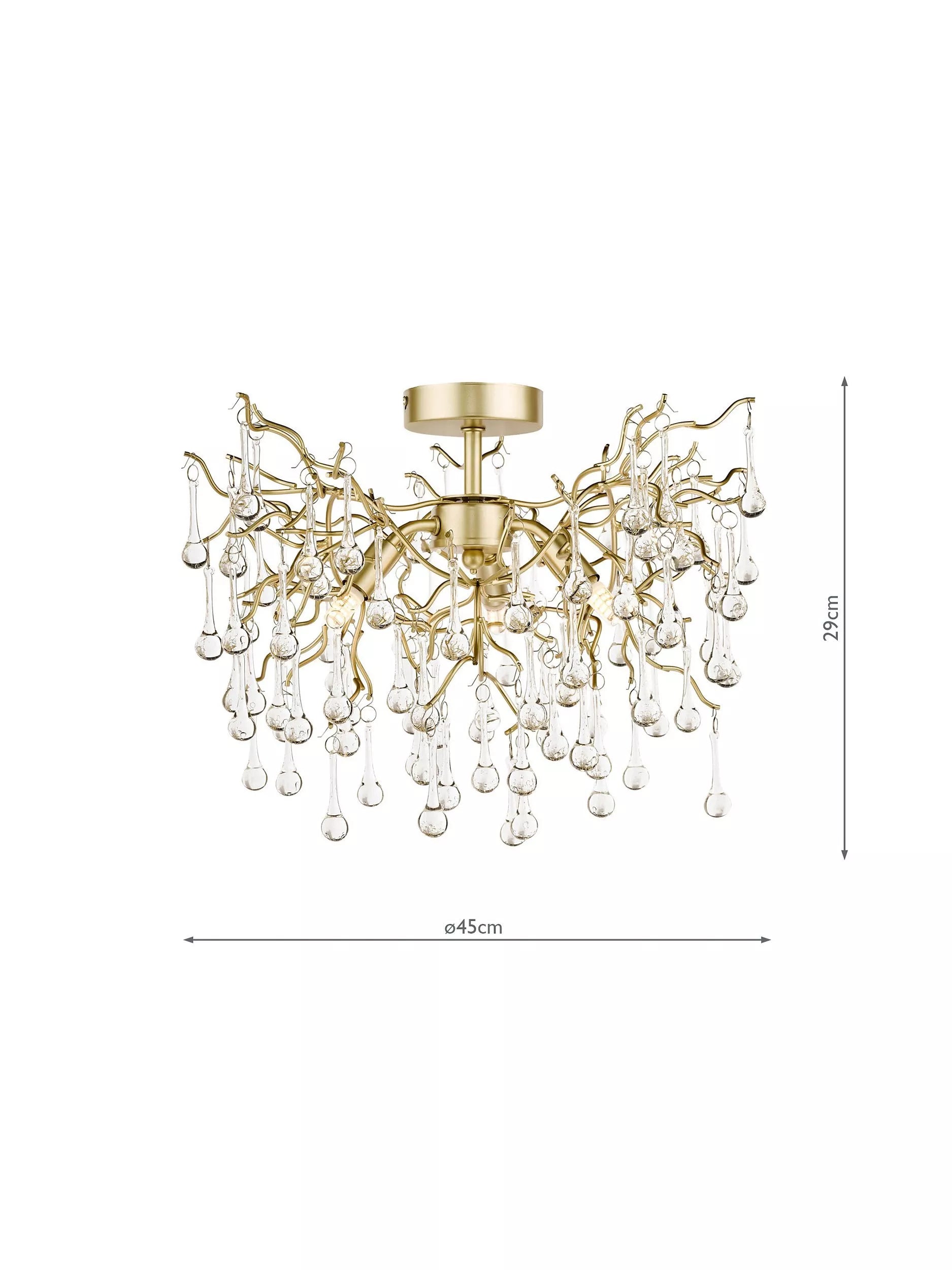 Laura Ashley Willow crystal semi-flush ceiling light, UK version