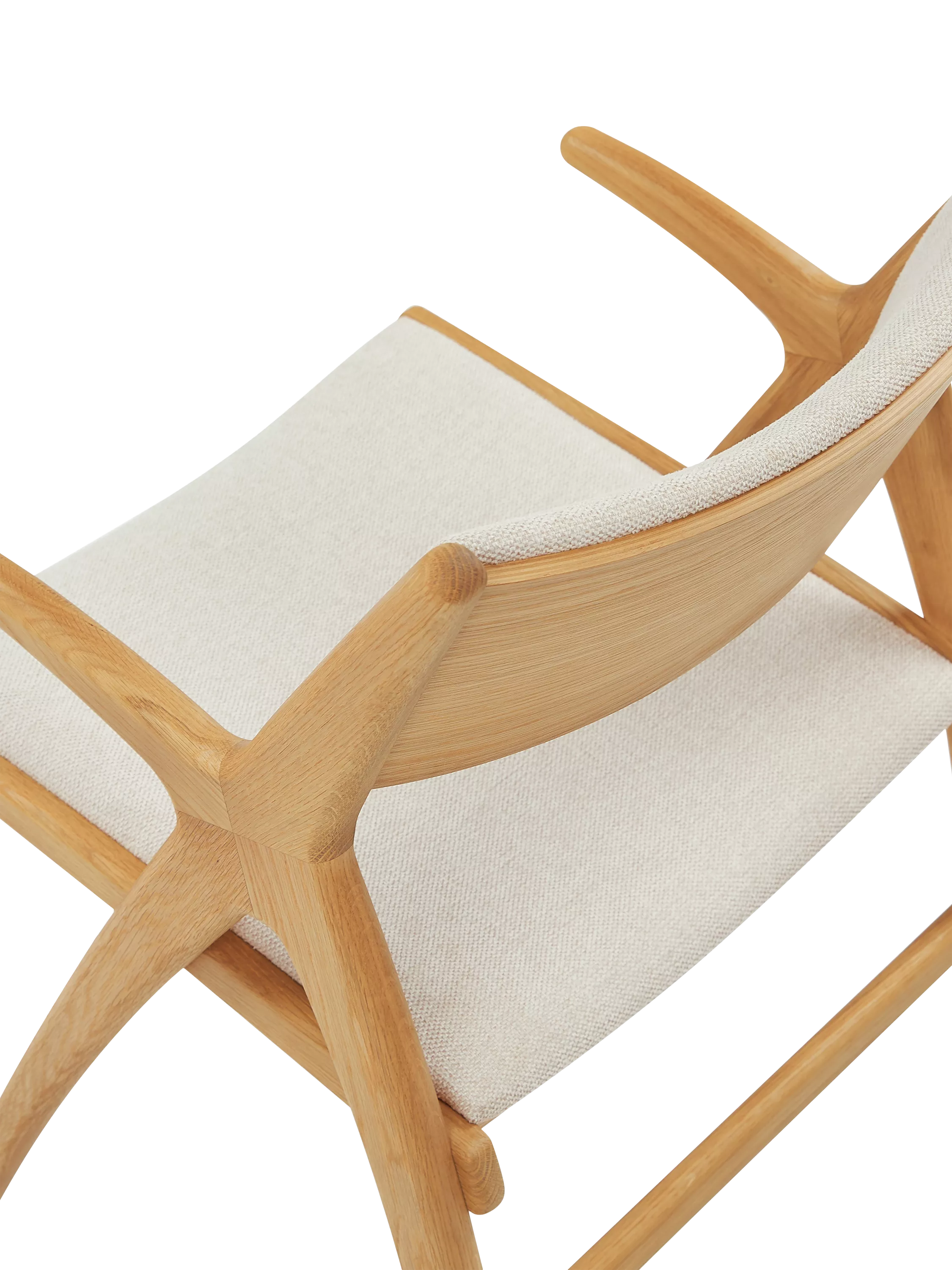 John Lewis X-Ray oak dining chair with woven polyester seat - British product