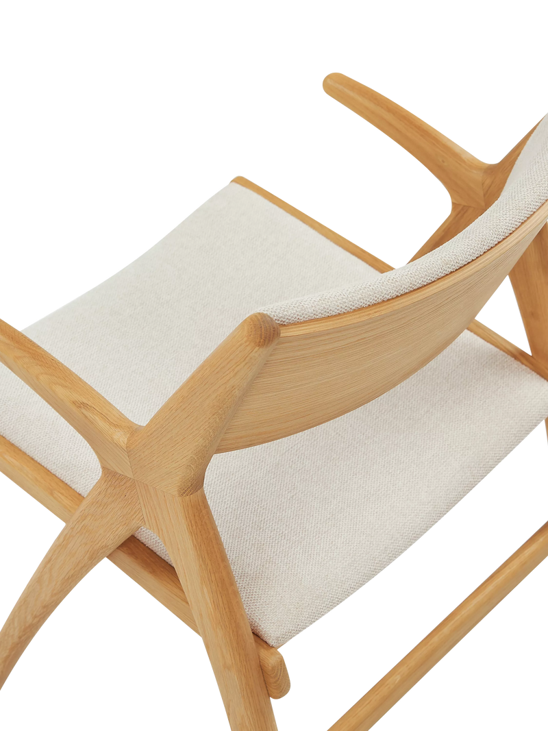 John Lewis X-Ray oak dining chair with woven polyester seat - British product