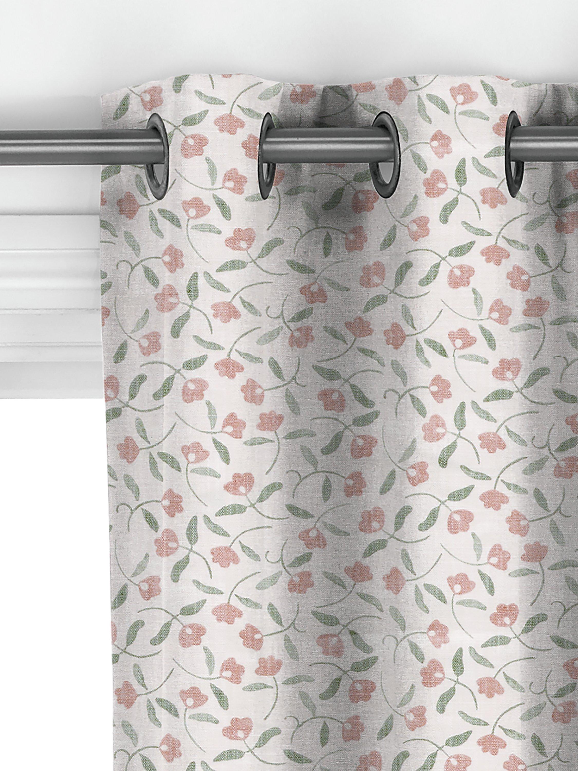 John Lewis scallop floral curtains in plaster colour, made to measure, imported from the UK