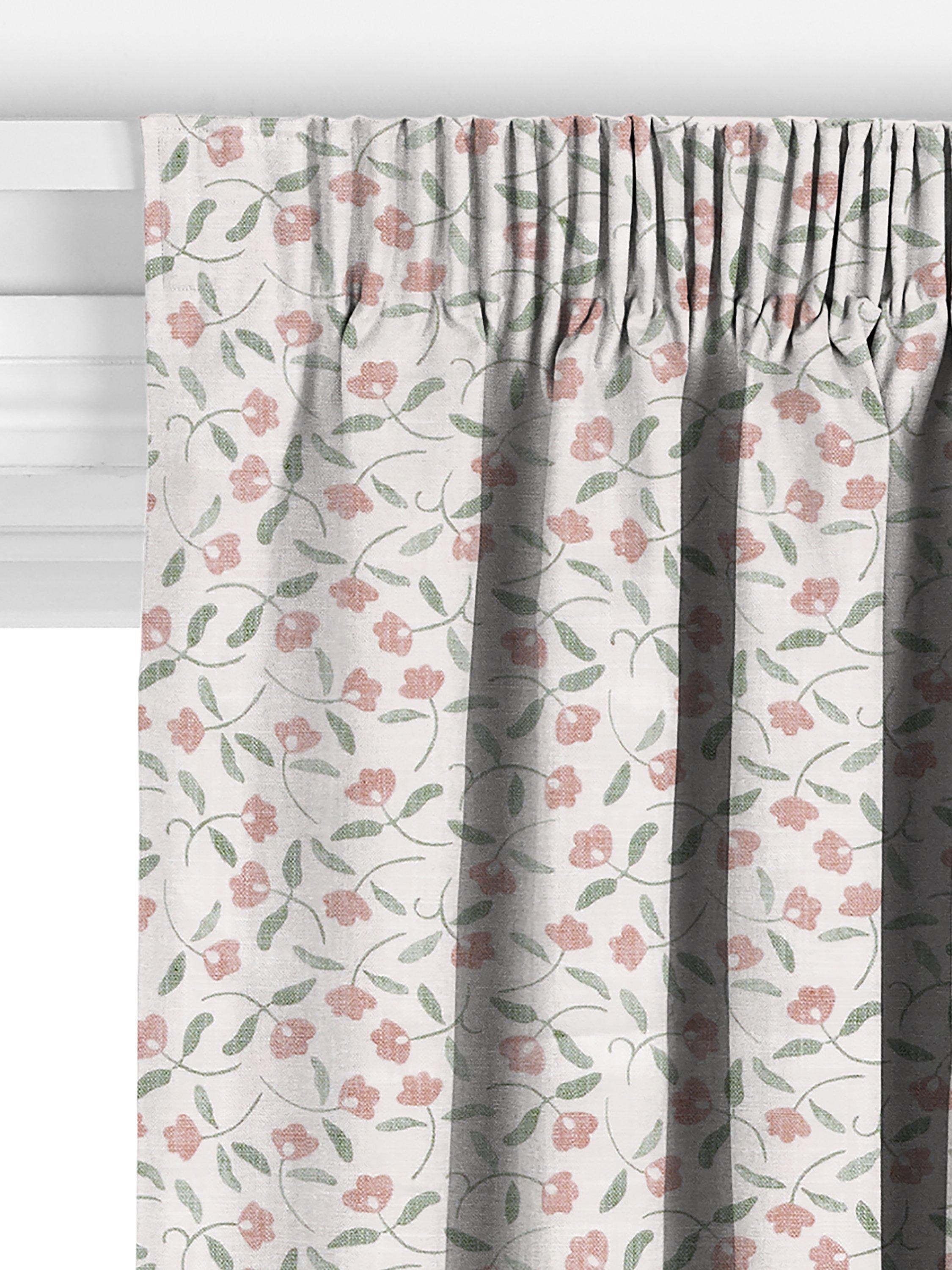 John Lewis scallop floral curtains in plaster colour, made to measure, imported from the UK